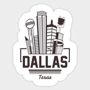 dallas texas city building Sticker